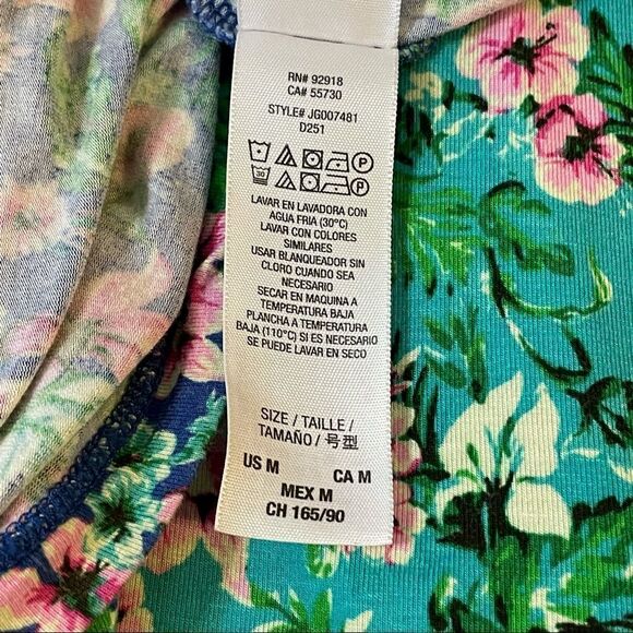 Juicy Couture Ombré Multicolor Crewneck Short Sleeve Floral Maxi Dress size M - Picture 11 of 14